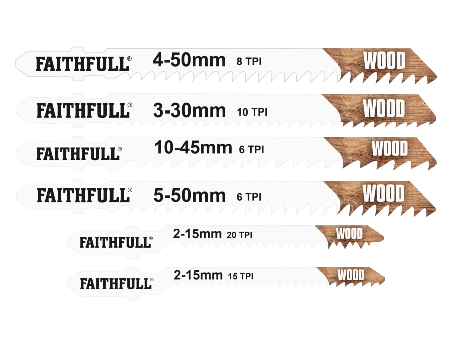 Faithfull FAIJBSET10 10 Piece Jigsaw Blade Set
