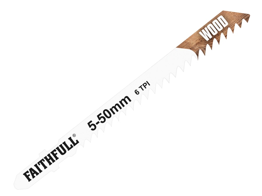 Faithfull FAIJBT144D Wood Jigsaw Blades Pack of 5