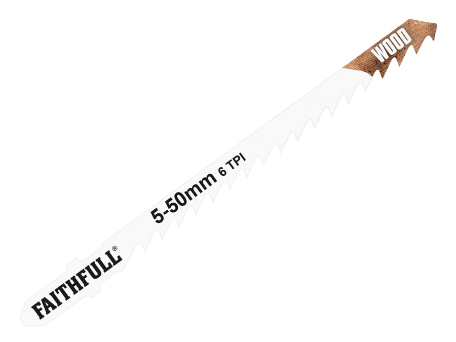 Faithfull FAIJBT244D Jigsaw Blades with 5 Pack