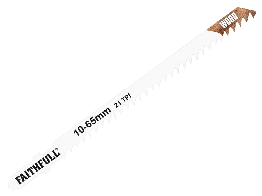 Faithfull FAIJBT301CD Wood Jigsaw Blades Pack of 5
