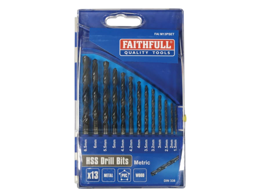 Faithfull FAIM13PSET 13 Piece HSS Drill Bit Set 1.5-6.5mm