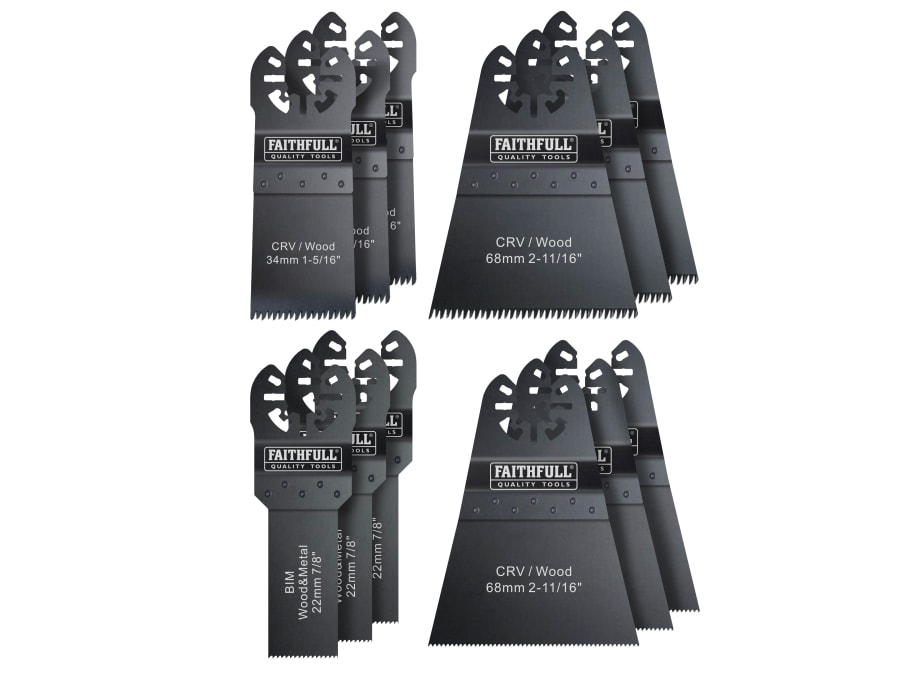 Faithfull FAIMFKIT12 12 Piece Multi-Function Tool Blade Set