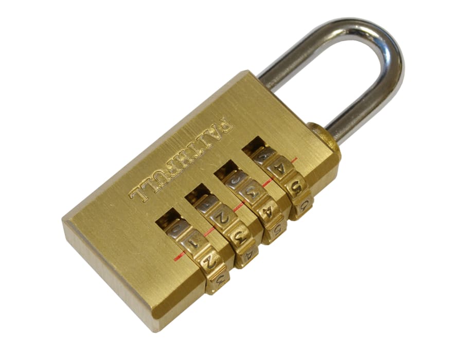 Faithfull FAIPLB20COM 20mm Brass Combination Padlock