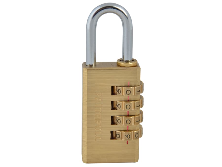 Faithfull FAIPLB28COM 28mm Brass Combination Padlock