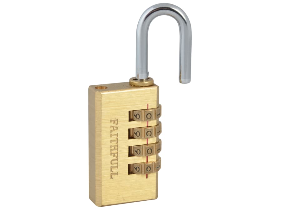 Faithfull FAIPLB28COM 28mm Brass Combination Padlock