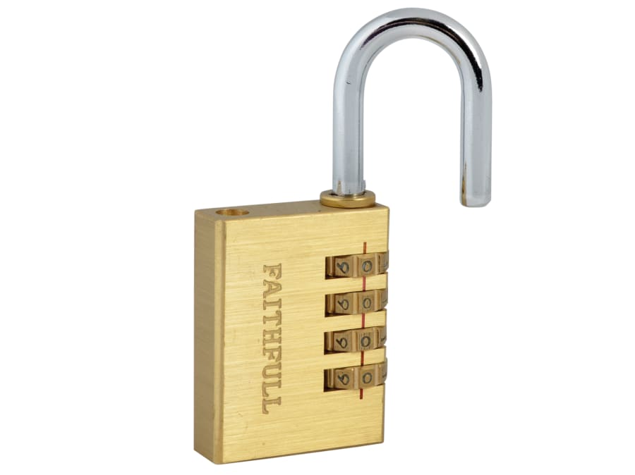 Faithfull FAIPLB38COM 38mm Brass Combination Padlock