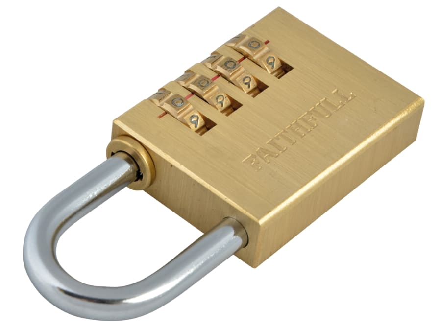 Faithfull FAIPLB38COM 38mm Brass Combination Padlock