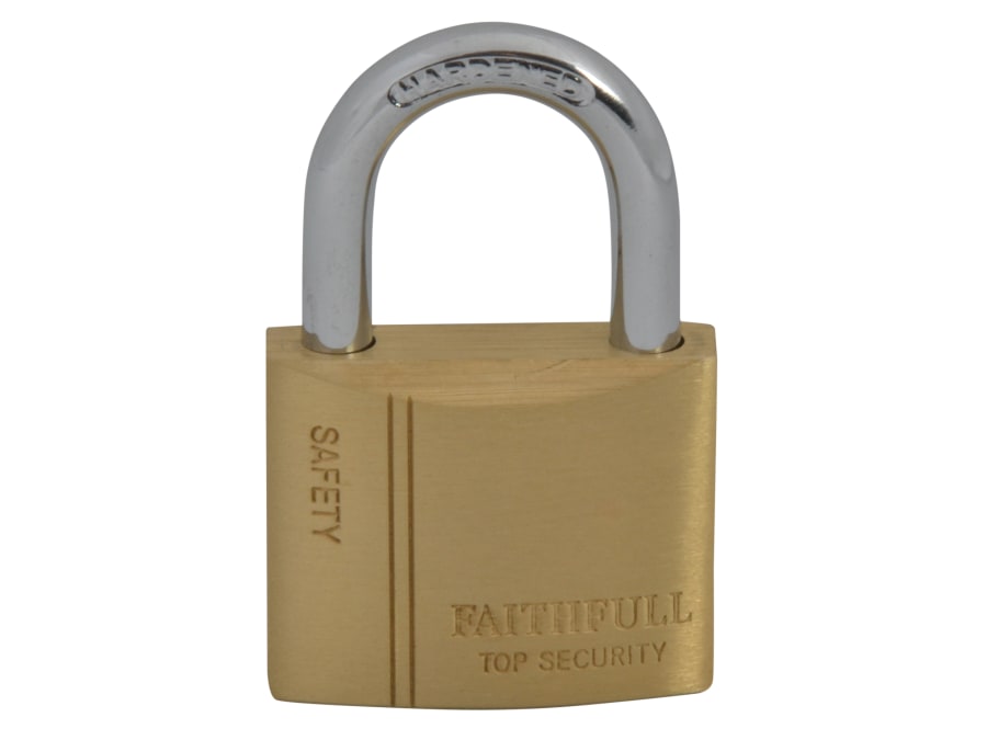 Faithfull FAIPLB40 40mm Brass Padlock with 3 Keys