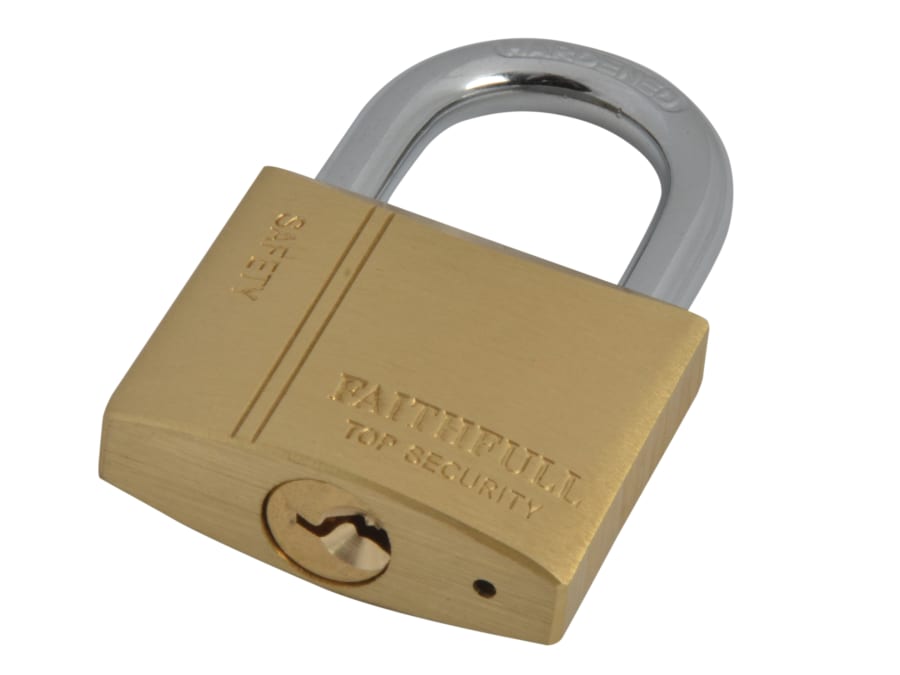 Faithfull FAIPLB40 40mm Brass Padlock with 3 Keys