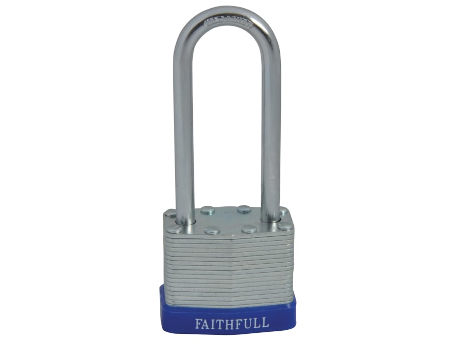 Faithfull FAIPLLAM40LS 40mm Laminated Steel Padlock with Long Shackle