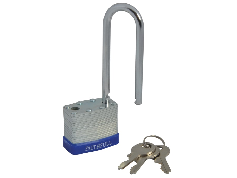 Faithfull FAIPLLAM40LS 40mm Laminated Steel Padlock with Long Shackle