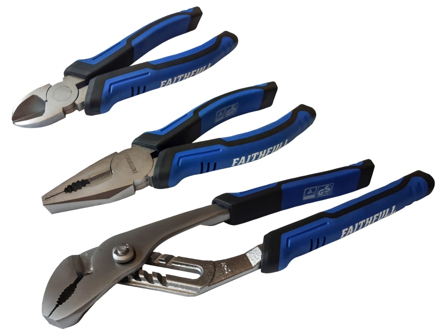 Faithfull FAIPLSET3N 3 Piece Soft Grip Pliers Set