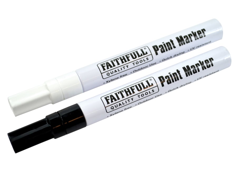 Faithfull FAIPMBLKWHI Paint Marker Pen Black & White