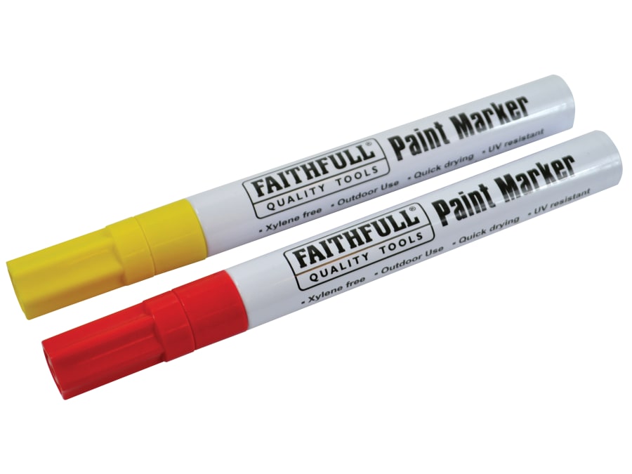 Faithfull FAIPMYELRED Paint Marker Pen Yellow & Red