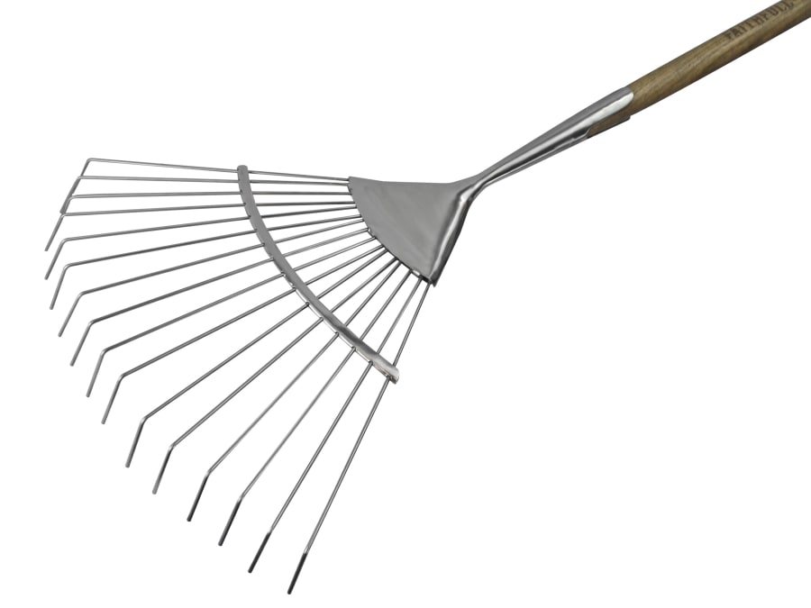 Faithfull FAIPRESLRSS Stainless Steel Lawn Rake with Ash Handle