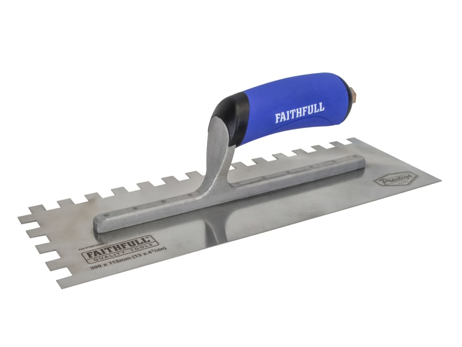 Faithfull FAIPTNT13SS 330 x 115mm Notched Trowel 10mm Notch