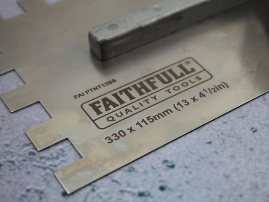 Faithfull FAIPTNT13SS 330 x 115mm Notched Trowel 10mm Notch