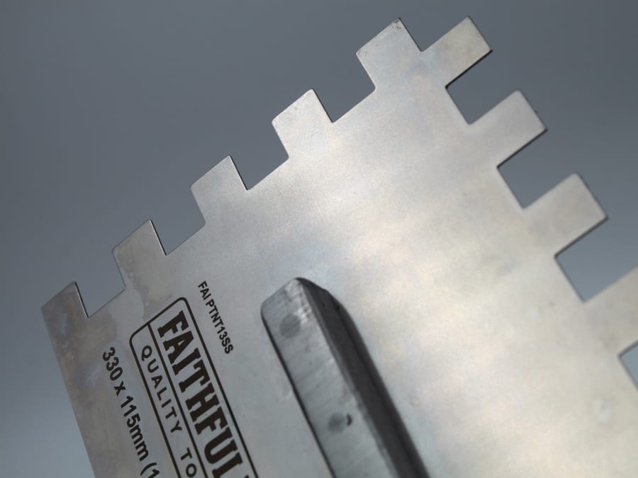 Faithfull FAIPTNT13SS 330 x 115mm Notched Trowel 10mm Notch