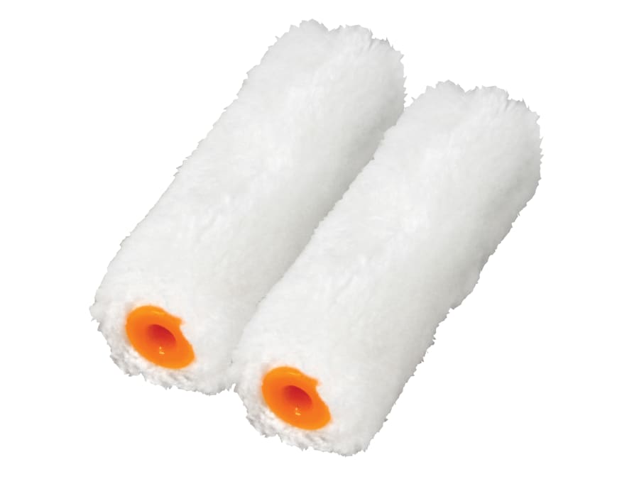 Faithfull FAIRMINI2M 100mm Medium Pile Mini Roller Refills Pack of 2