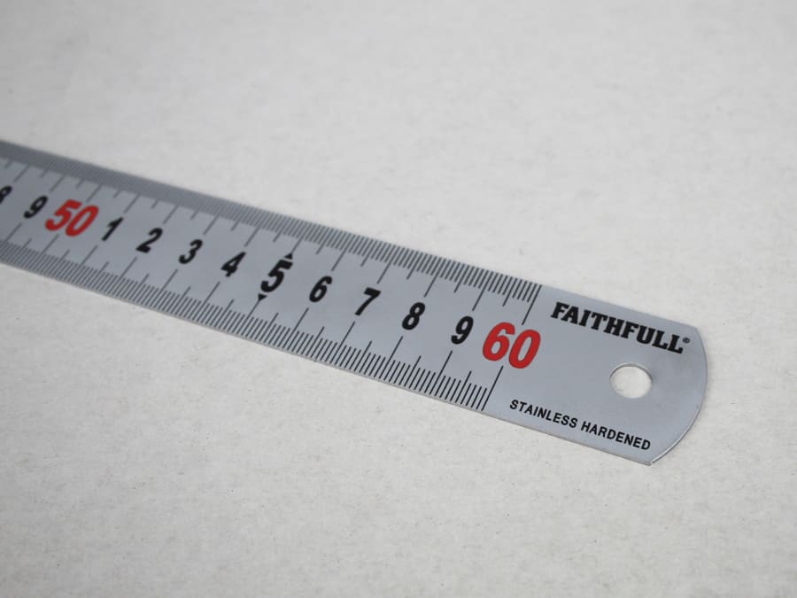 Faithfull FAIRUL600MS 600mm Matt Silver Measuring Rule