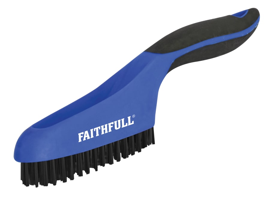 Faithfull FAISB164SP Scratch Brush with Soft Grip 4 x 16 Row Plastic