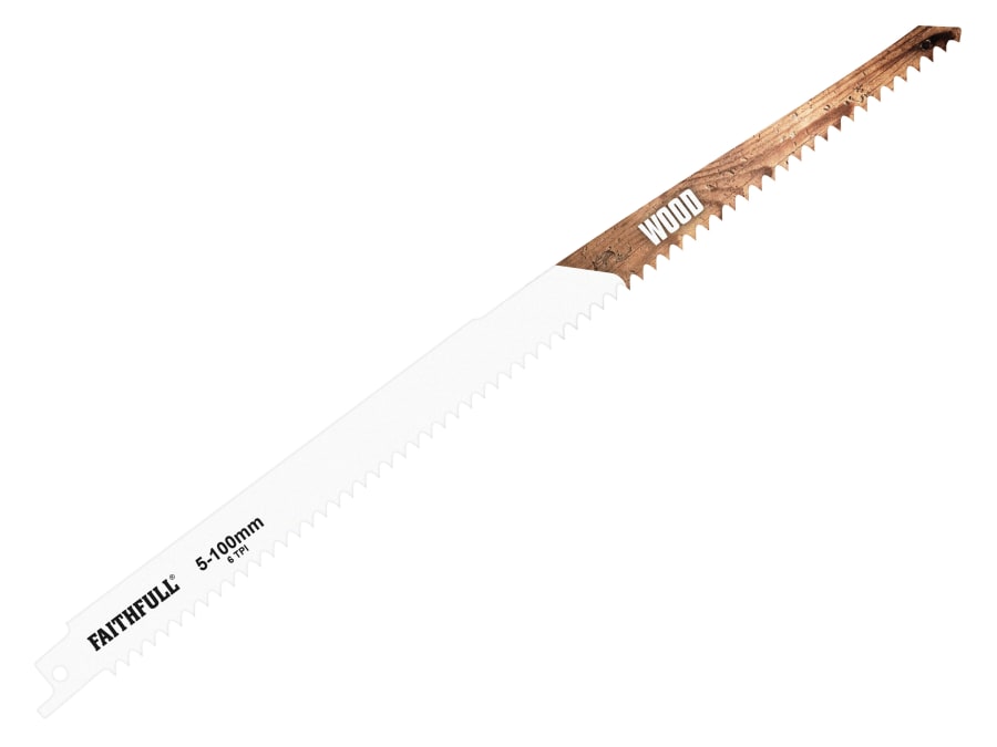 Faithfull FAISBS1411D Sabre Saw Blade Wood 300mm 6 TPI with 5 Blades
