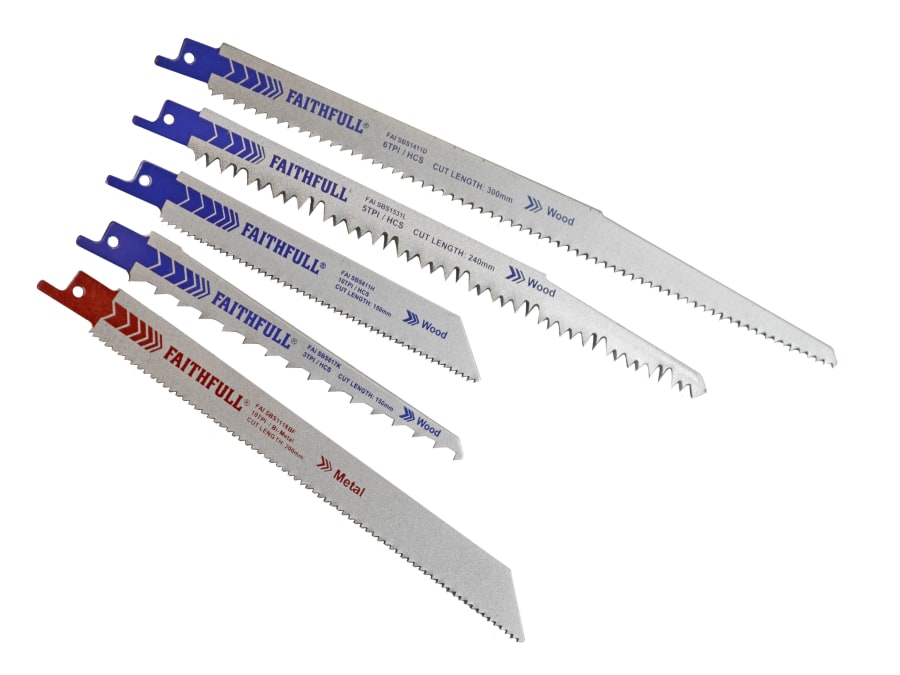 Faithfull FAISBSSET15M Sabre Saw Blade Set 15 Piece