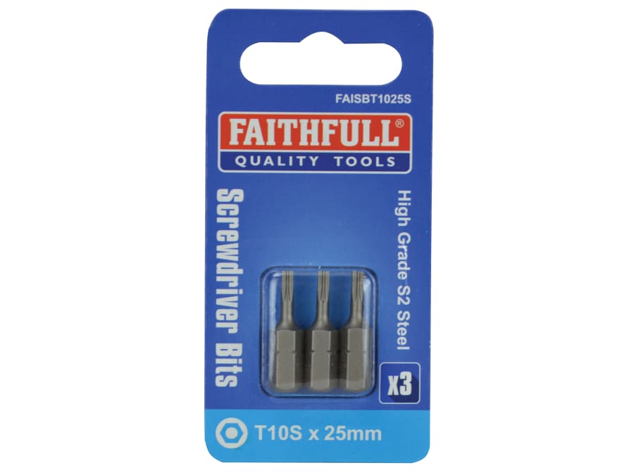 Faithfull FAISBT1025S T10S Screwdriver Bits 25mm