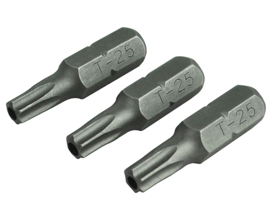 Faithfull FAISBT2525S T25S Screwdriver Bits 25mm (Pack 3)