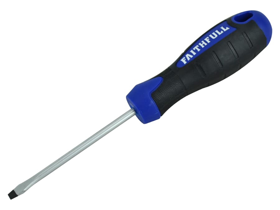 Faithfull FAISDF75 4.0 x 75mm Soft Grip Flared Slotted Screwdriver