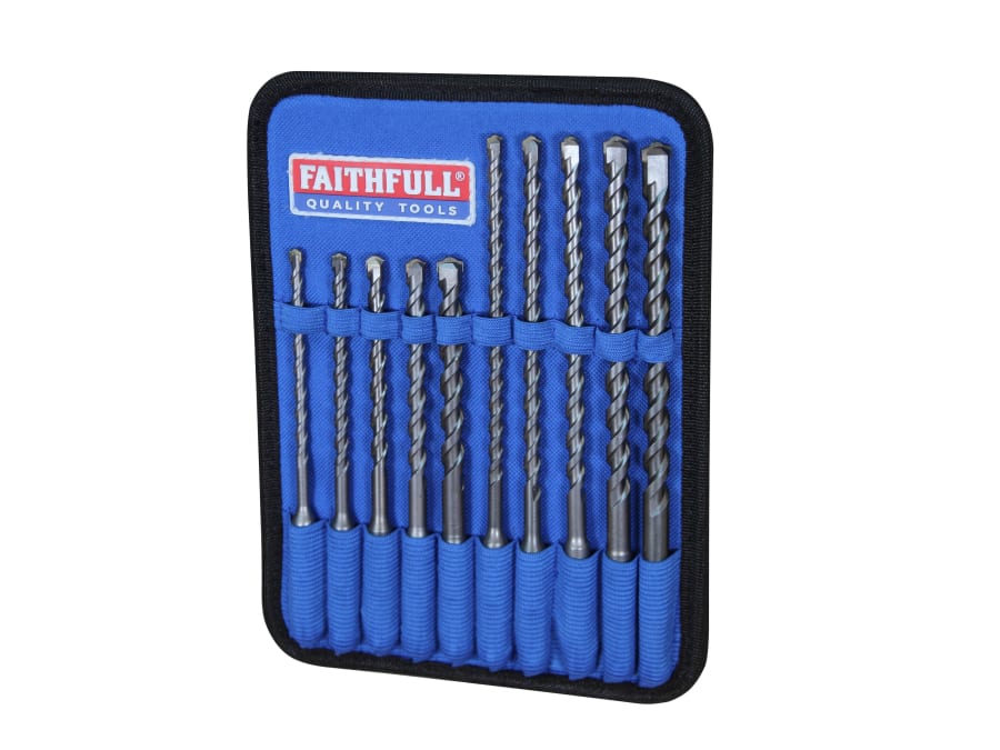 Faithfull FAISDSSET10 SDS Plus Drill Bit Set 10 Piece
