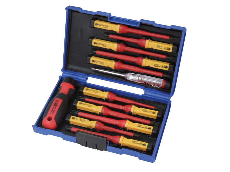 Faithfull FAISDVDES13I 13 Piece Interchangeable VDE Screwdriver Set