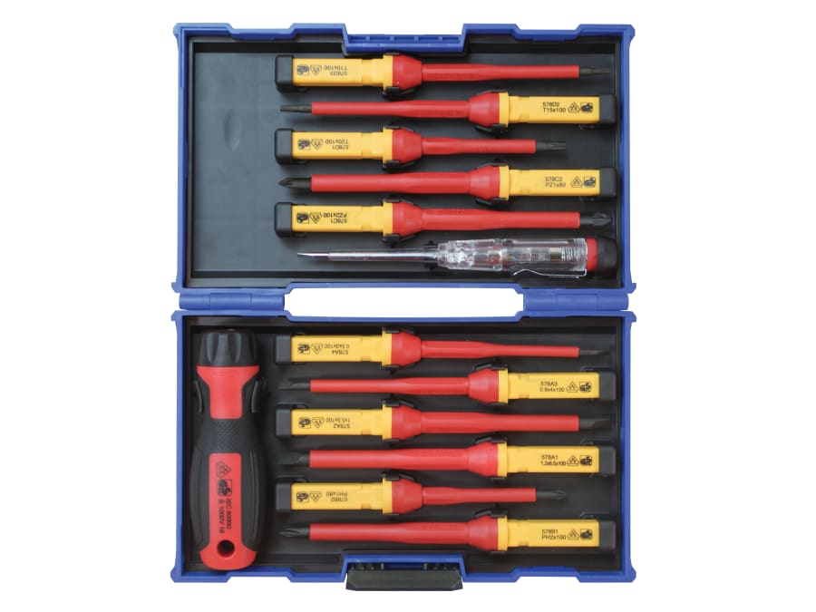 Faithfull FAISDVDES13I 13 Piece Interchangeable VDE Screwdriver Set