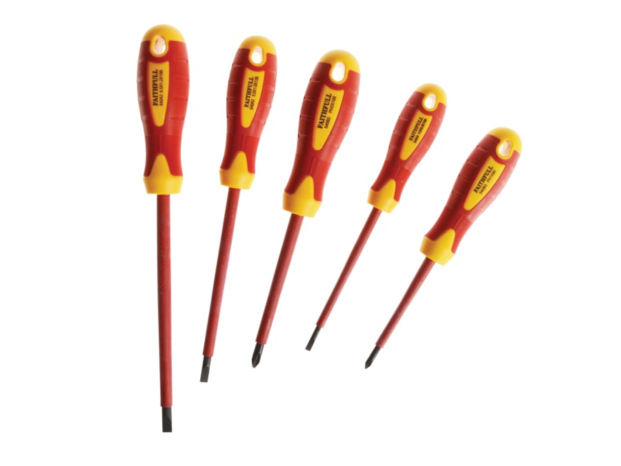 Faithfull FAISDVDESET5 5 Piece VDE Screwdriver Set