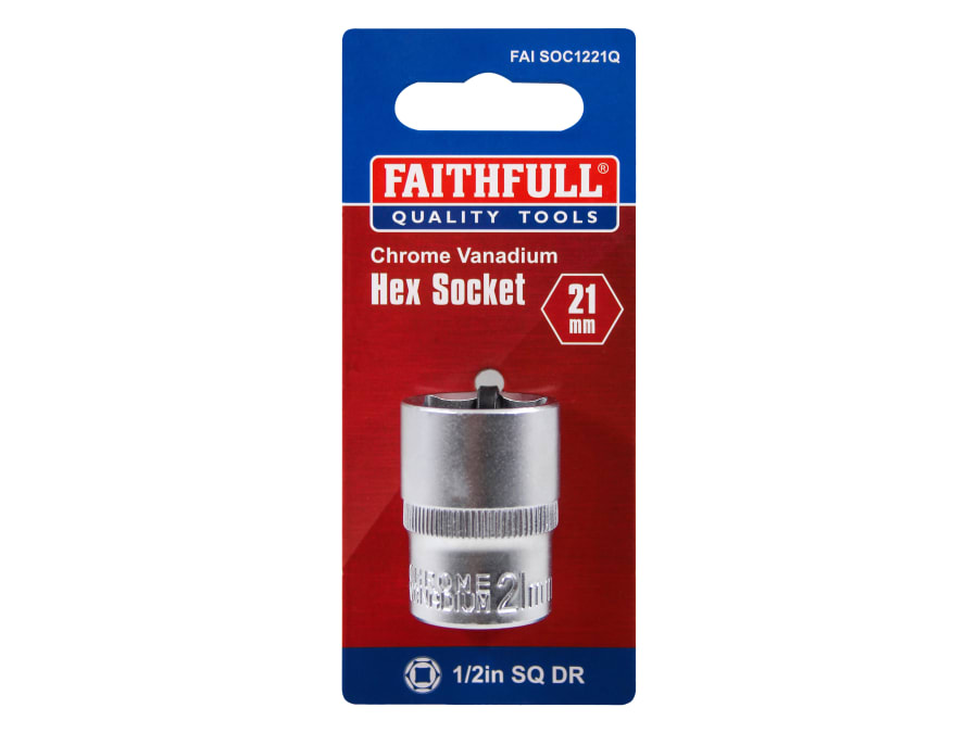 Faithfull FAISOC1221Q 21mm 1/2in Drive Hex Socket