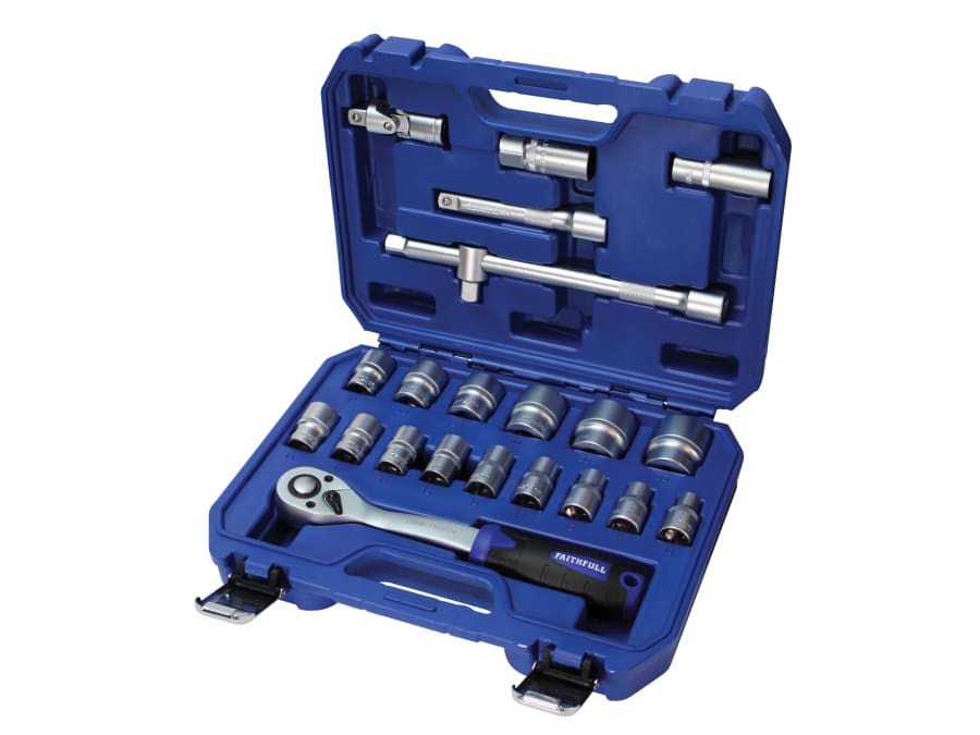 Faithfull FAISOC1222MN 1/2in Drive Socket Set 22 Piece