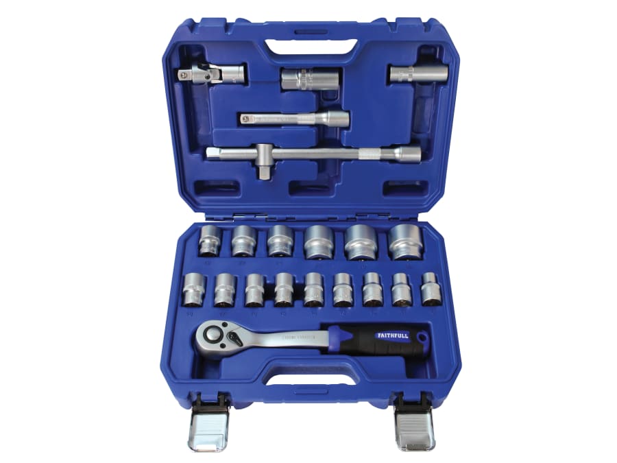 Faithfull FAISOC1222MN 1/2in Drive Socket Set 22 Piece