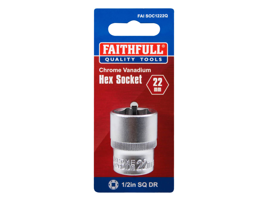 Faithfull FAISOC1222Q 1/2in Drive 22mm Hex Socket