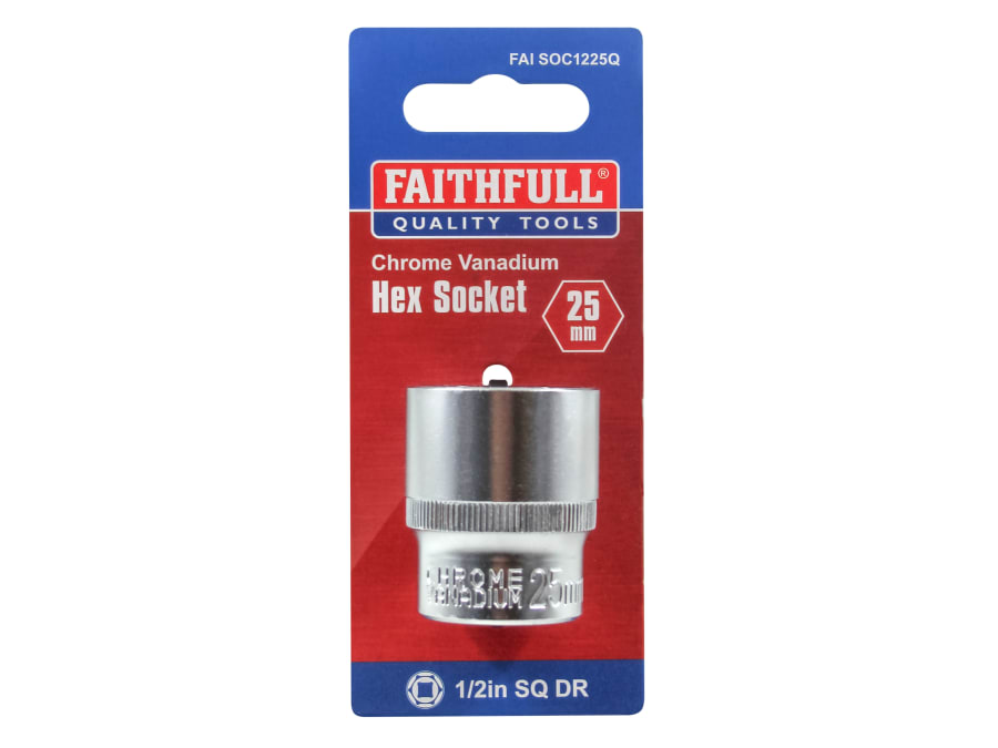 Faithfull FAISOC1225Q 1/2in Drive 25mm Hex Socket
