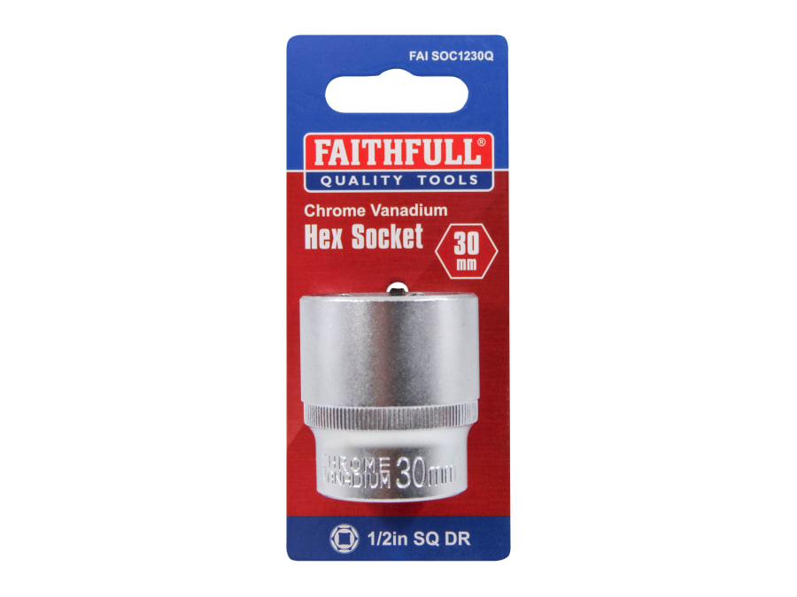Faithfull FAISOC1230Q 30mm 1/2in Drive Hex Socket