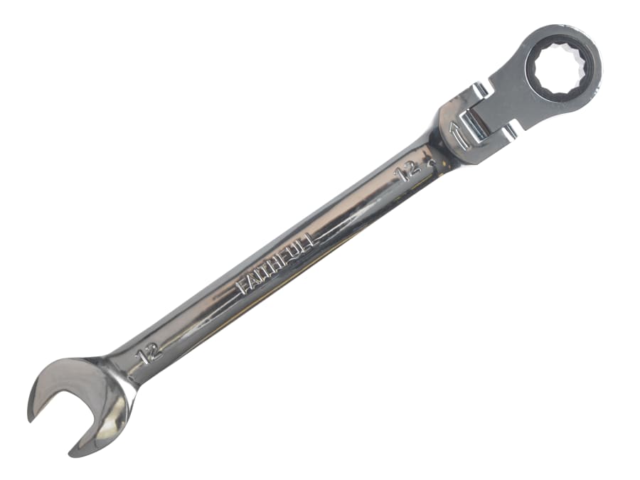 Faithfull FAISPARAT12 12mm Flex Head Ratchet Combination Spanner