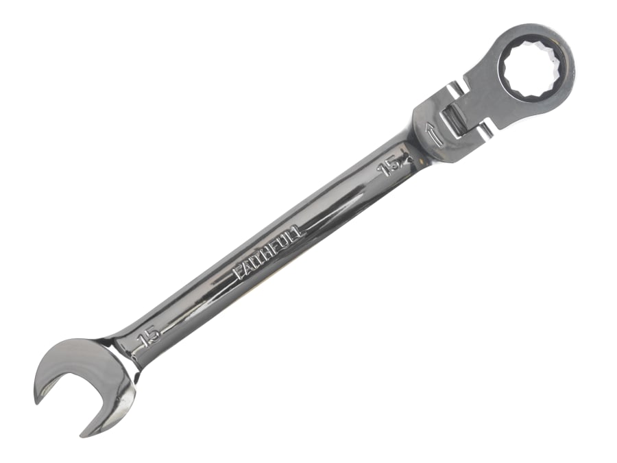 Faithfull FAISPARAT15 15mm Flex Head Ratchet Combination Spanner