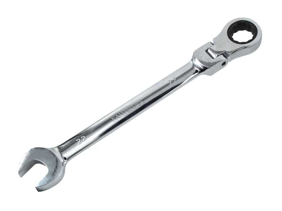 Faithfull FAISPARAT22 22mm Flex Head Ratchet Combination Spanner