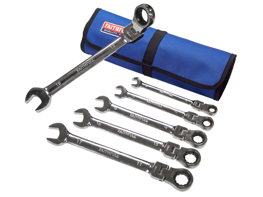 Faithfull FAISPARAT6SR 6 Piece Ratchet Combination Spanner Set