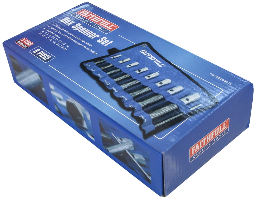 Faithfull FAISPBOXSET8 8 Piece Box Spanner Set