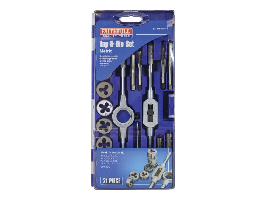 Faithfull FAITAPDSET21 21 Piece Metric Tap & Die Set