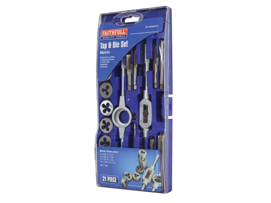 Faithfull FAITAPDSET21 21 Piece Metric Tap & Die Set