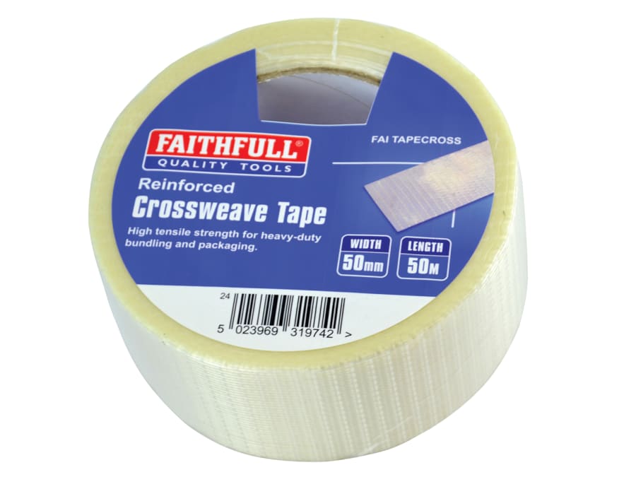 Faithfull FAITAPECROSS Reinforced Crossweave Tape 50mm x 50m