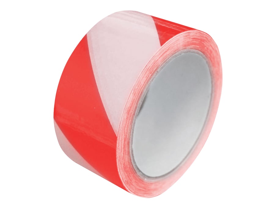 Faithfull FAITAPERWLAM Red/White Hazard Tape 50mm x 33m