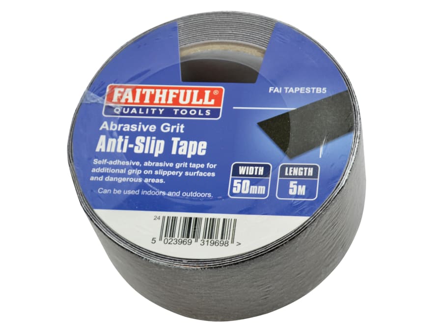 Faithfull FAITAPESTB5 50mm x 5m Anti-Slip Tape Black
